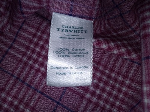CHARLES TYRWHITT LONG SLEEVE CASUAL CHECKED SHIRT PLAID L SLIM FIT - Picture 7 of 7