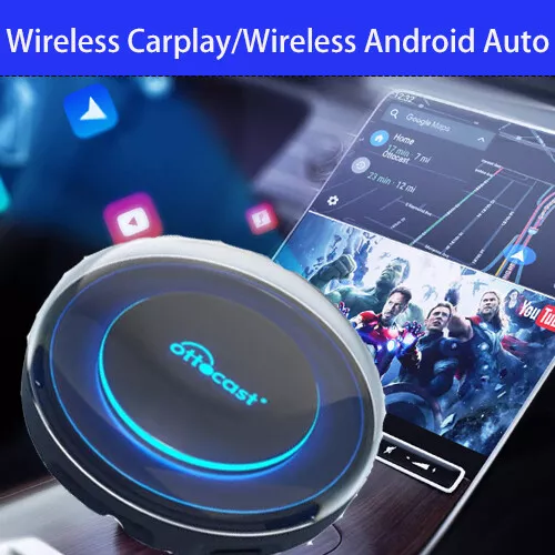 Ottocast CarPlay Android AI Box PICASOU 2 Wireless Android Auto CarPlay  Adapter Android 10 System HD HDMI Output 4+64GB Built-in GPS & SIM TF Card  Slot Stream Any Video Apps 