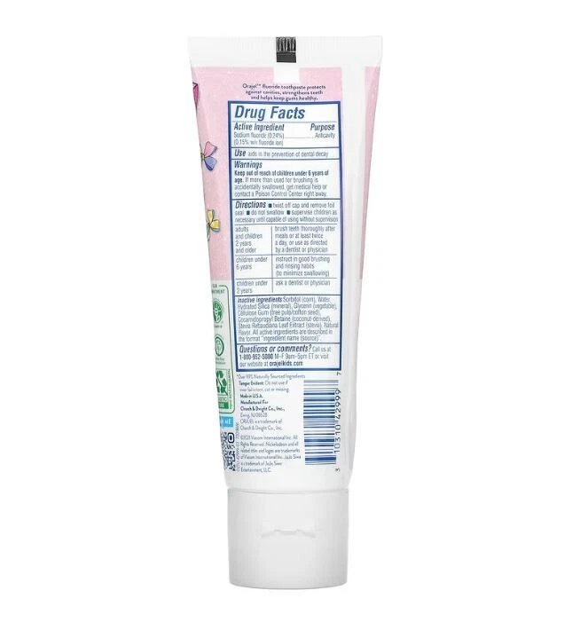 Orajel, Shimmer And Shine Anticavity Fluoride Toothpaste, Natural Berry pop - Image 2 of 2