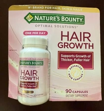 Genuine Authentic Nature's Bounty Optimal Solutions Hair Growth 90 Capsules