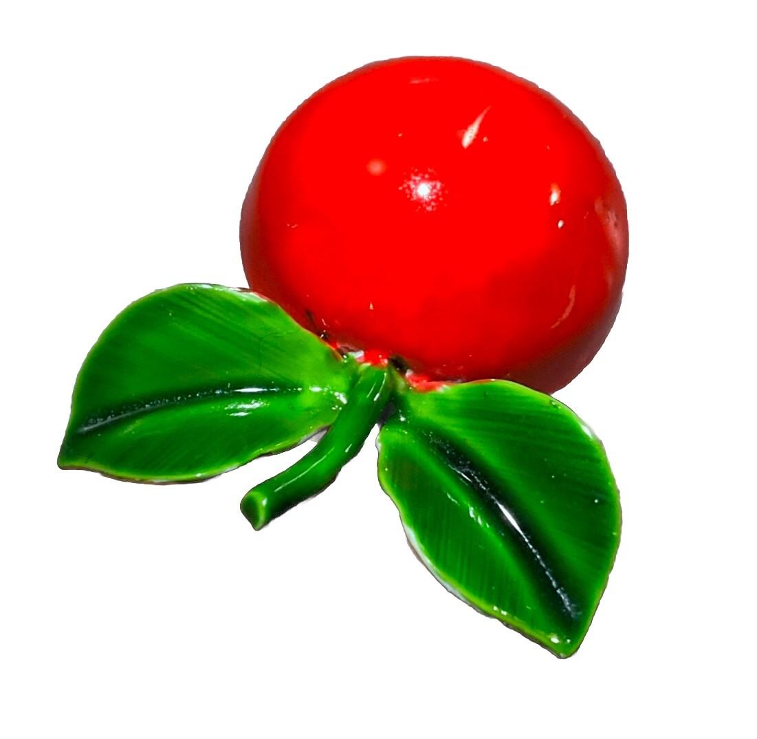 Original By Robert Apple Fruit Brooch Pin Fire Engine Red View 3