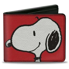 Peanuts Worldwide LLC Snoopy Vegan Leather Bi-Fold Wallet Official Licensed