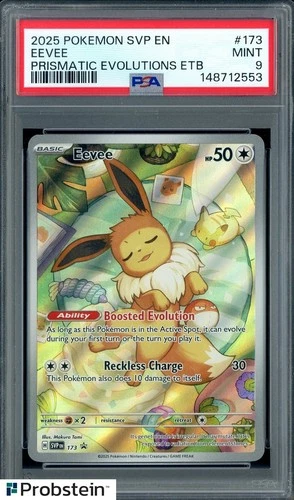 #3 2025 Pokemon SVP En Prismatic Evolutions ETB #173 Eevee PSA 9 MINT