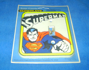 Vtg MISP 1976 New Old Stock SUPERMAN Switch Cover Plate Glows In Dark Blacklight