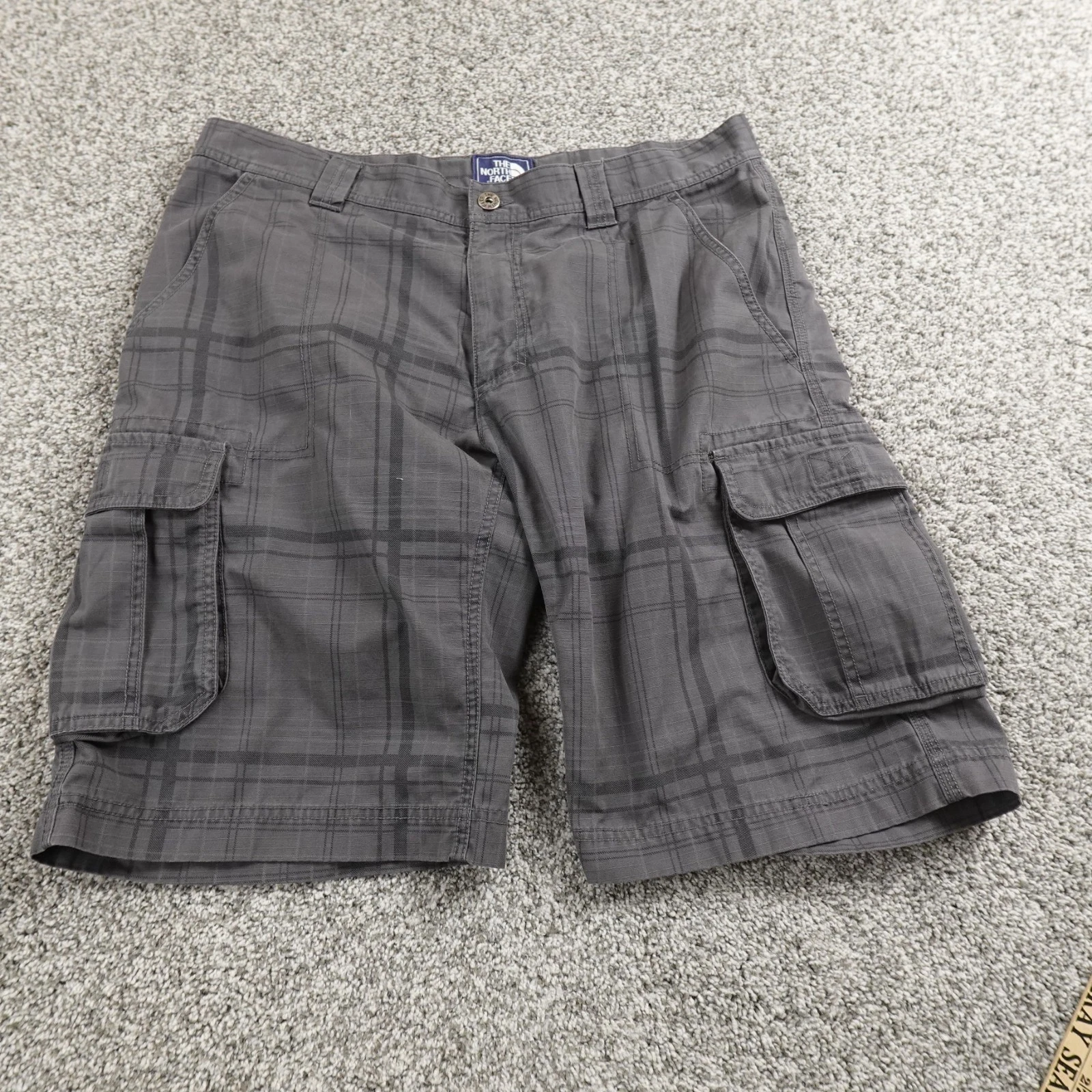 North Face Shorts Mens 34 Gray Ripstop Utility Cargo Hiking Outdoor Climbing