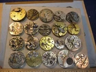 Lot of 20 vintage pocket watch movements for parts or
