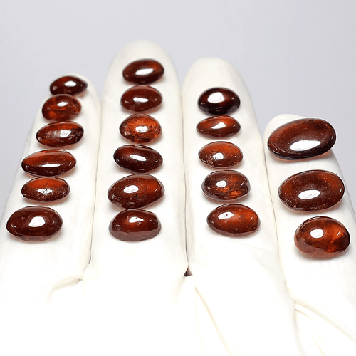 Lot 20 Pcs Natural Hessonite Garnet Untreated 10mm-15mm Oval Cabochon Gemstones - Picture 6 of 14