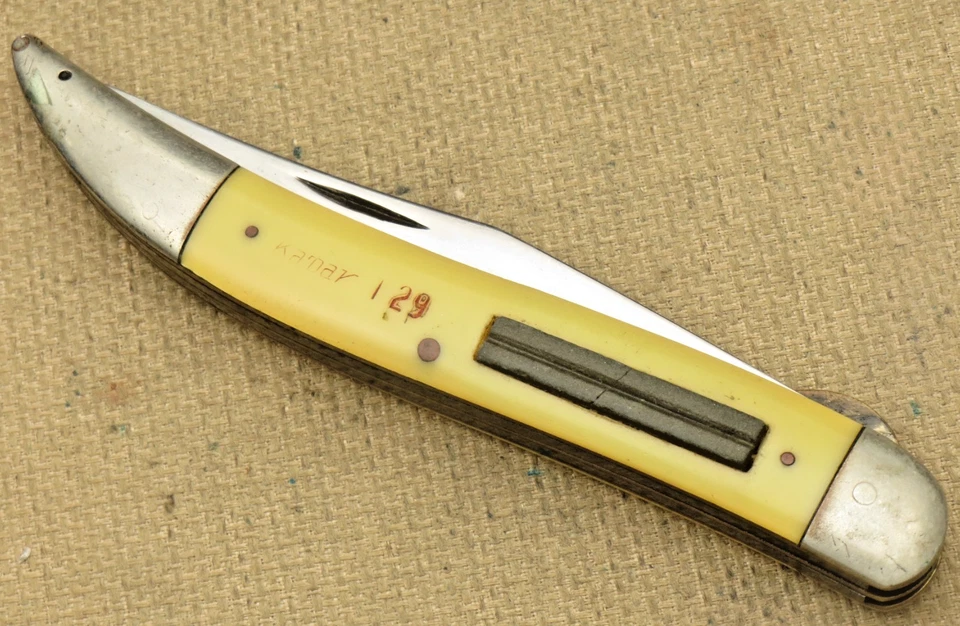 Cuchillo de pesca palillo de dientes grande vintage años 60 KABAR INOXIDABLE T29 - usado sólido Foto 4 de 4