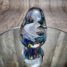 Vintage Murano Style Art Glass Swirl over Water Paperweight