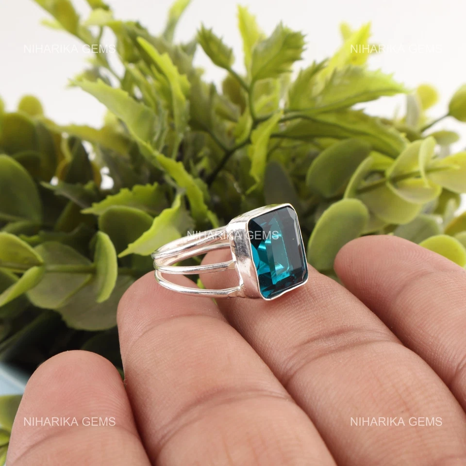 925 Argento Sterling Apatite Pietra Etnico Solitario Anniversario Anello Jewelry - Immagine 4 di 4