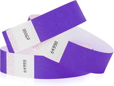 500 Purple Tyvek Wristbands for Events - Comfortable Tear Resistant Paper Brace