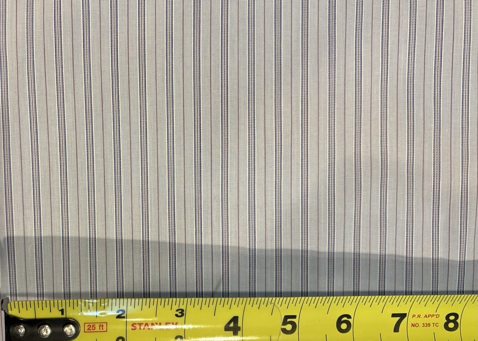 LUCIANO BARBERA 15x35 MEDIUM ALL COTTON ITALIAN MADE BLUE STRIPED DRESS SHIRT - Image 3 of 4