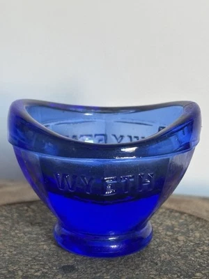 Vintage Wyeth Cobalt Blue Glass Eye Wash Cup - Antique Apothecary Medical (z9) - Image 1 of 4