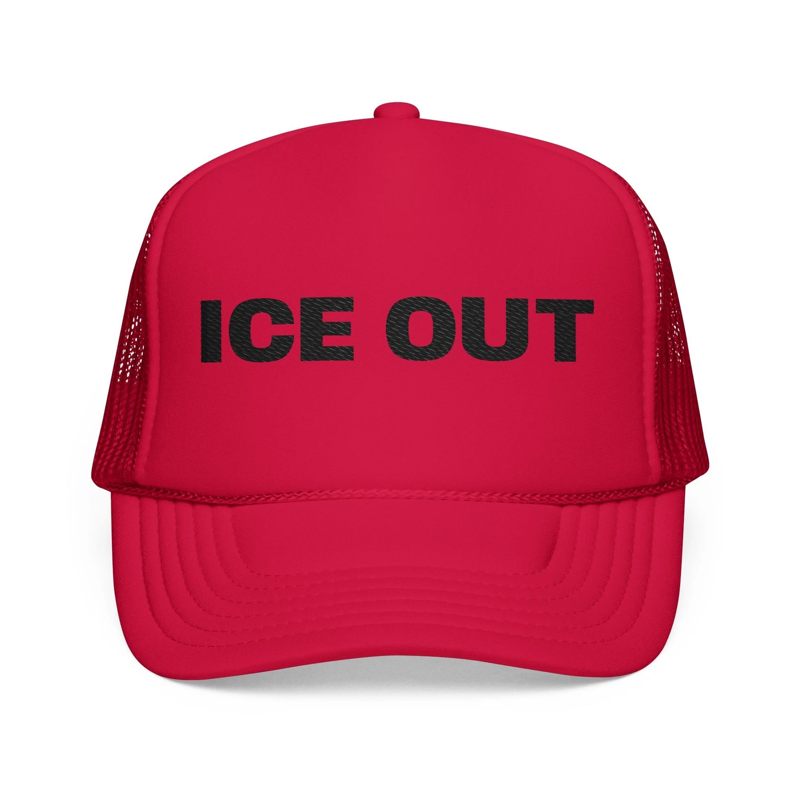 ICE OUT Trucker Hat Embroidered Foam Mesh Cap Abolish ICE Protest Hat, Protest