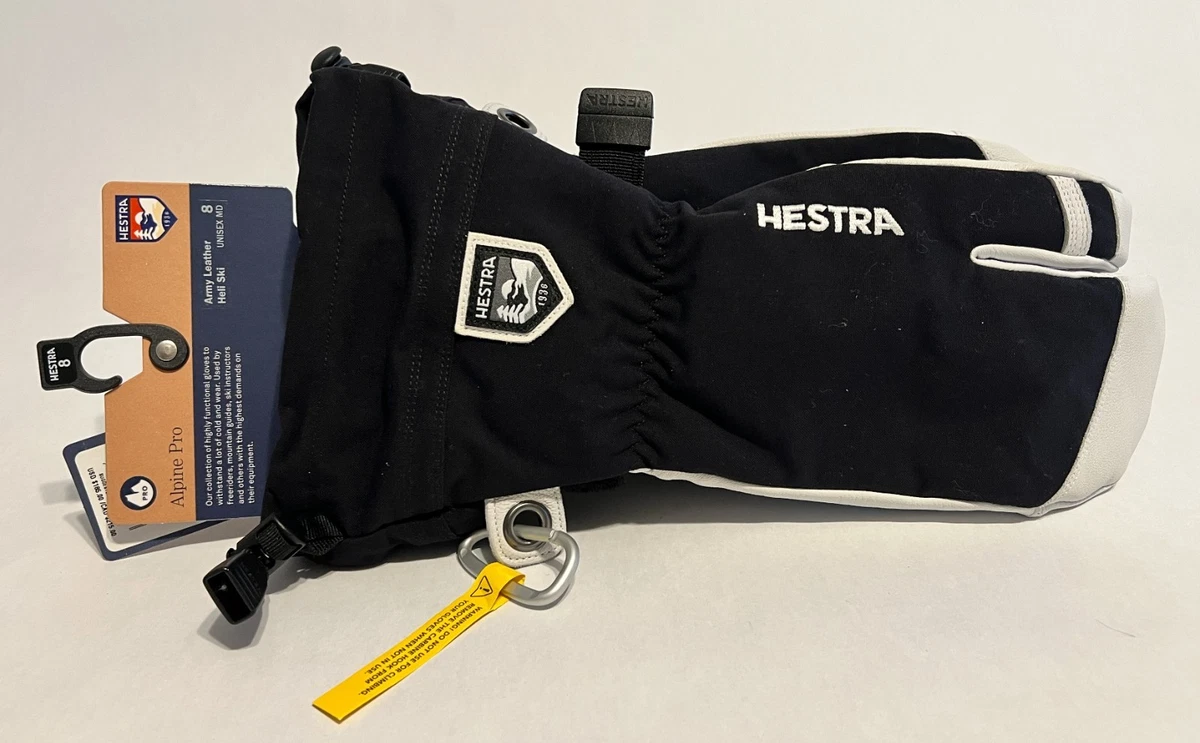 New Hestra Alpine Pro 3 Finger Patrol Army Leather Heli Ski Unisex