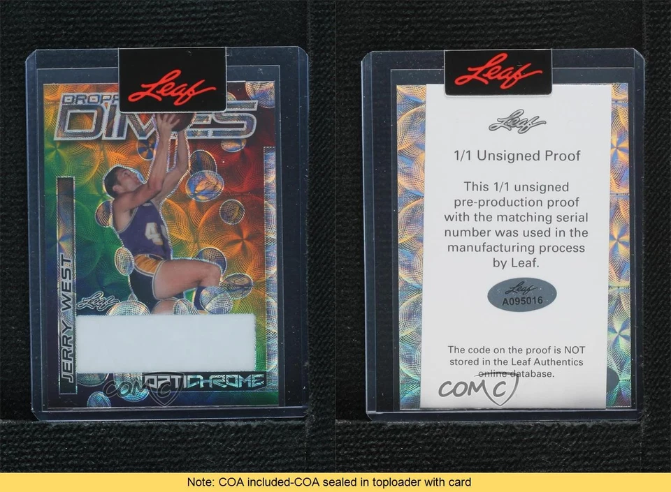 2022-23 Leaf Optichrome Dropping Dimes 1/1 Jerry West #DD-JW1 HOF READ 08qj - Image 3 of 3