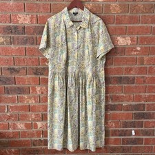 Talbots Yellow Floral Patterned Women's Shirt Dress