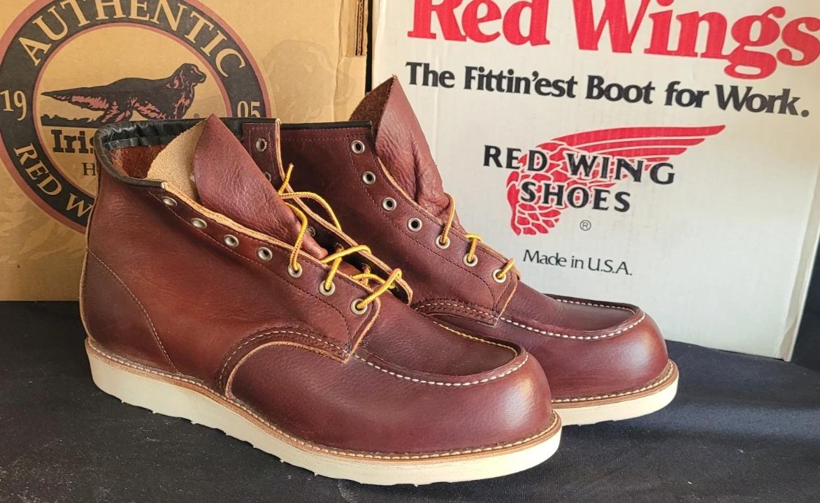 Preços baixos em Red Wing Shoes Red Wing Moc Toe Botas para Homens