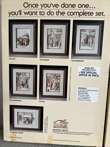 Solocraft Vintage 1980’s Decoupage Kits 3D Picture Craft Artful Dodger & The Inn - Picture 12 of 24