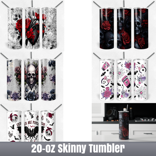 20oz Tumbler Stainless Steel Cup With Lid And Straw Goth Decor Halloween Gifts - 第 1/6 張圖片