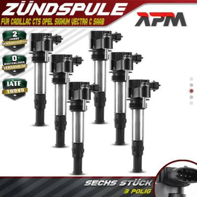 6x Zündspule für Cadillac CTS SRX STS Opel Signum Vectra C Saab 9-3 2.8L 3.6L