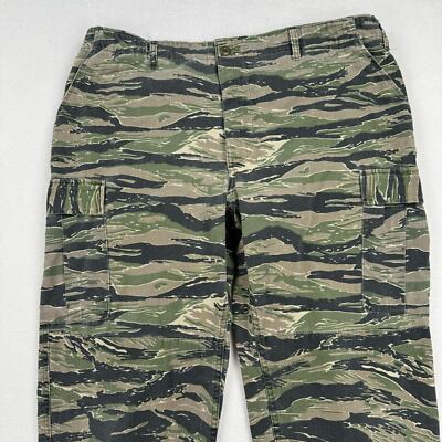 パンツ 90s trival camoflage cargo pants Vintage Tru-Spec Pants Size XL Tiger Stripe Camo Cargo
