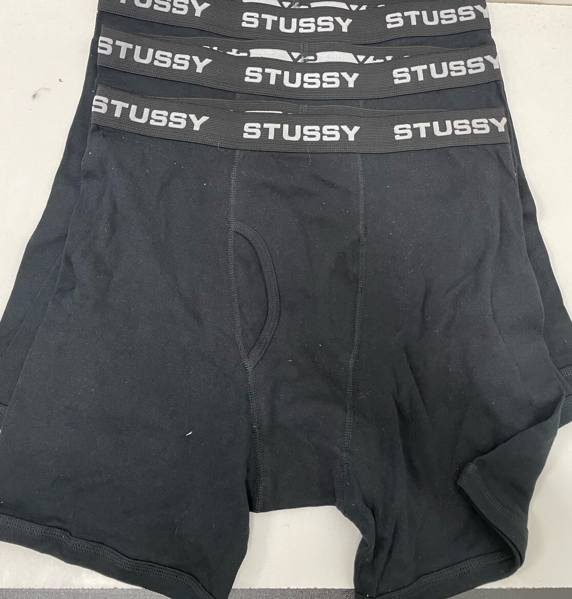 STUSSY BOXER BRIEFS 3 PACK Black M
