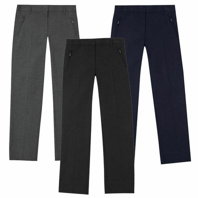 Girls Grey School Trousers LAST FEW SALE PRICE Belted Straight Legged Adjustable