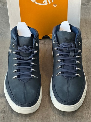 Timberland Men’s US 7.5 Davis Square Mid Hiker Navy Nubuck Boots, TB 0A2AQD-019 - Picture 5 of 11