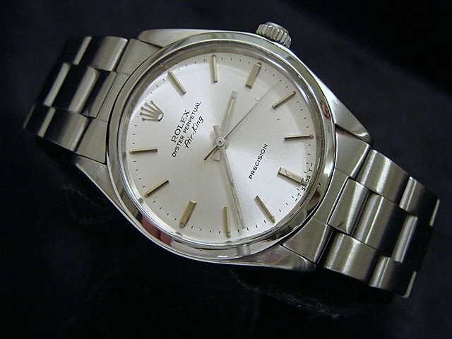 Rolex Air King Precisión Hombre Acero Inoxidable Reloj Oyster Banda Esfera Plateada 5500