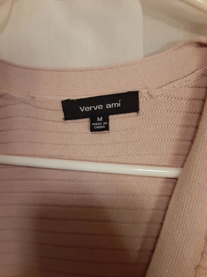 Verve Ami - Women's Sweater Top Long Sleeves Horizontal Rib Design Beige/Tan - Imagem 2 de 4