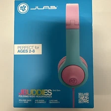 JBuddies Folding Gen Perfect For Age 2-8 Kids Headphones Wired  Purple/Teal Cute