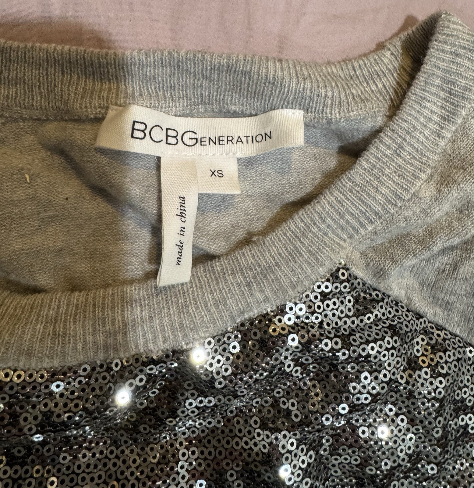 BCBGeneration Wool Sequin Long Sleeves Sweater Si… - image 3