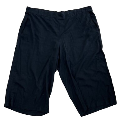 Old Navy Black Linen Blend Crop Capri Pants Womens 24 Plus