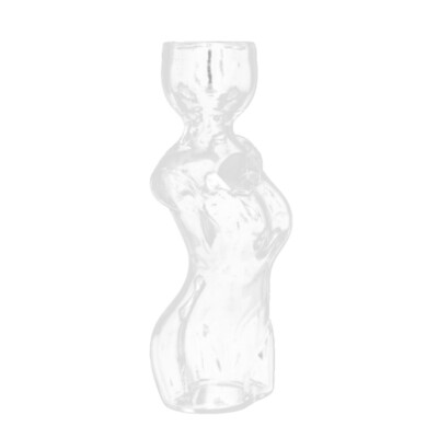 Female Body Clear Glass Hydroponic Vases for Avocado Seed Growth Home Decors
