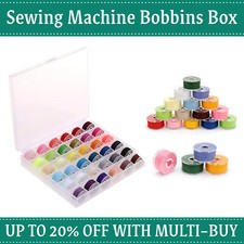 Sewing Machine Plastic Bobbins With Thread And Box For Universal Fits Most Brand