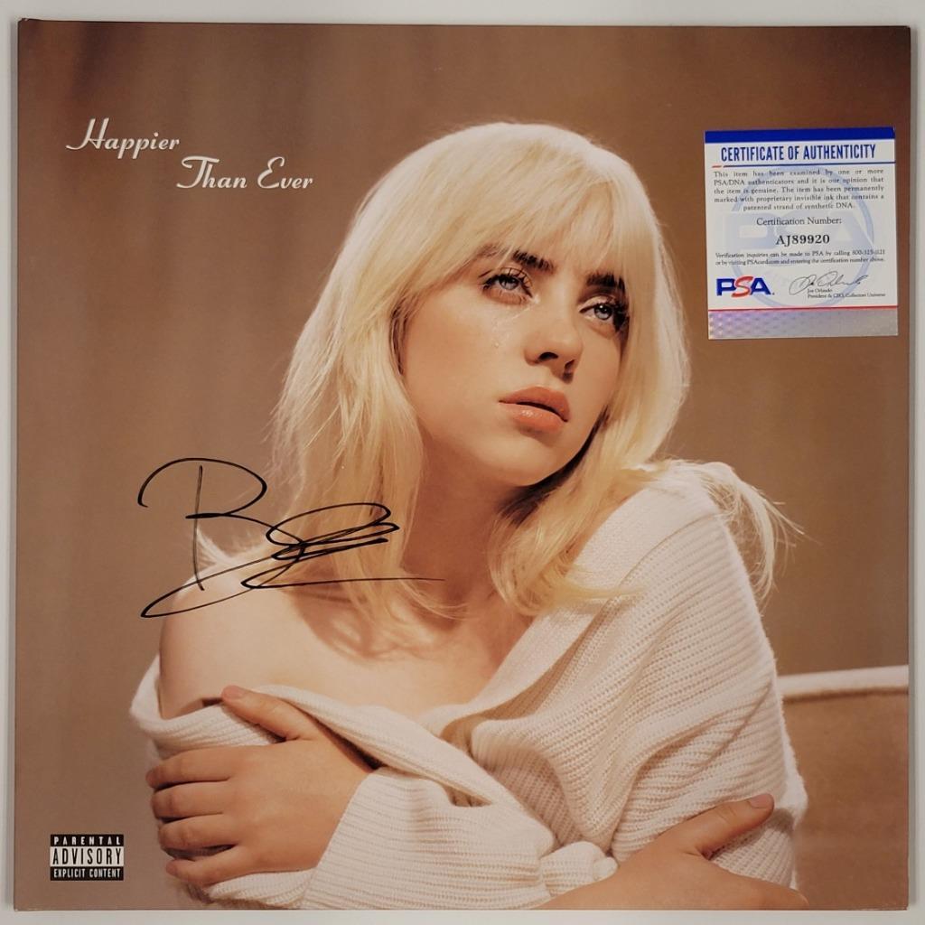 Billie Eilish autograph signed Happier Than Ever Vinyl Album Cover ~ PSA/DNA COA