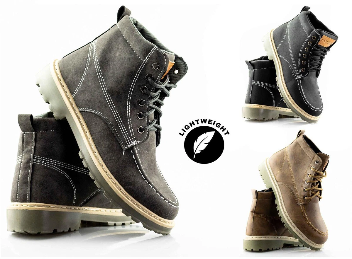 Mens Casual Smart Ankle Walking Lightweight Hiking Army Combat Boots Shoes Size