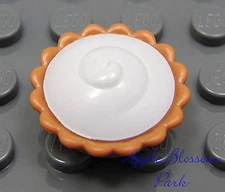 NEW Lego Minifigure CREAM PIE Food w/Light Brown Crust -Minifig Birthday Dessert