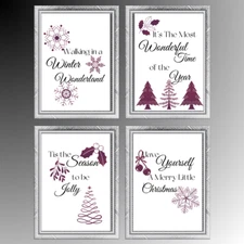 Christmas Wall Prints (red)- Printable Digital Download PDF