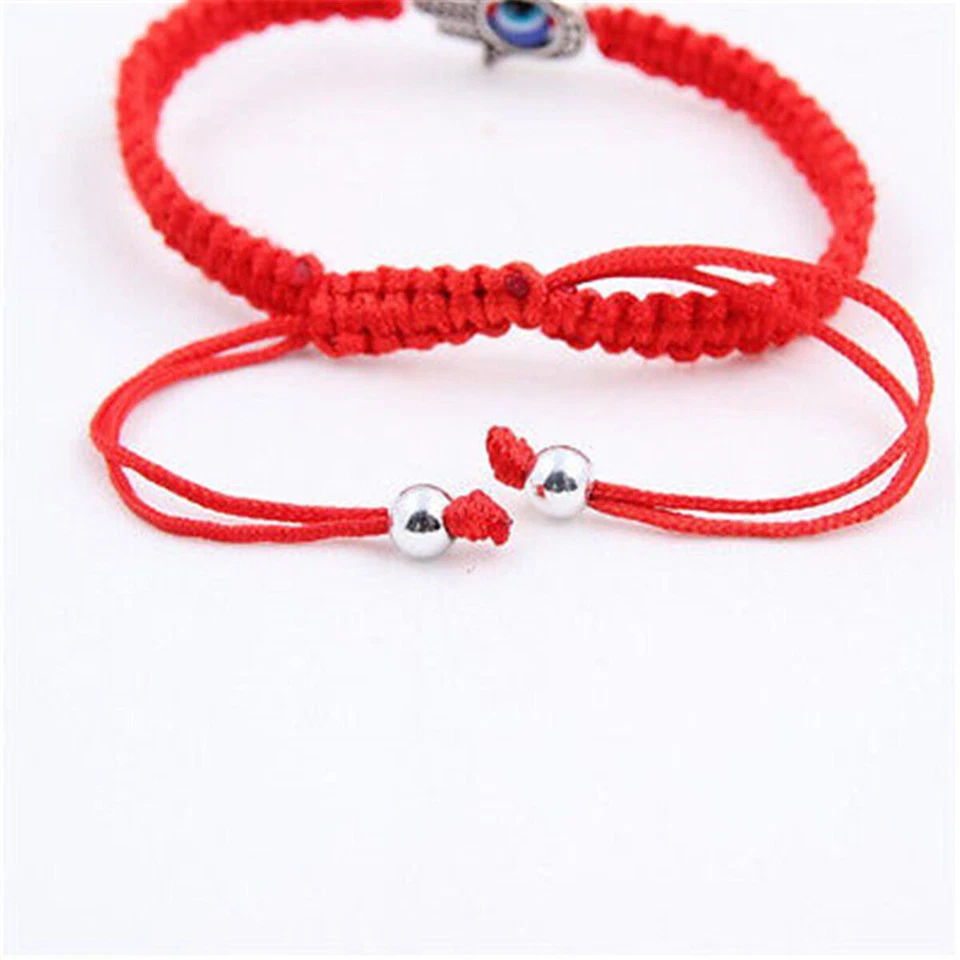 5X Rote Schnur Hamsa Handschlechtes Augen-Glück Kabbalah Boho Religion Armband - Bild 4 von 4
