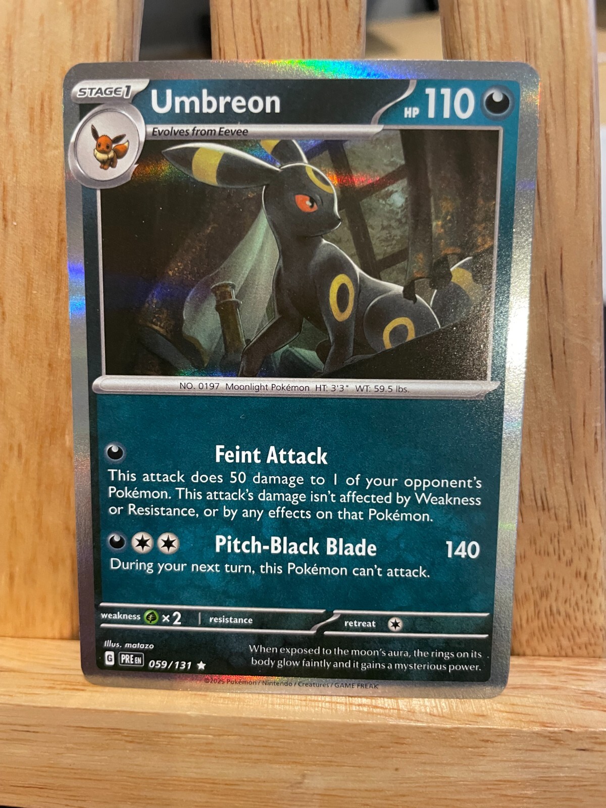 Pokemon TCG Umbreon 059/131 Prismatic Evolutions Holo Rare NM