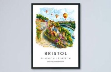 Bristol Watercolor Poster Bristol Travel Print Bristol Wall Art Bristol