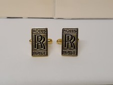 ROLLS ROYCE GOLD COLOURED GILT CUFFLINKS NEW AND SEALED COLLECTABLE RR MOTIF.   