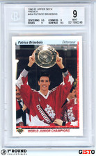 POP 1: Patrice Brisebois RC BGS 9+: 1990-91 Upper Deck French Rookie Card #454