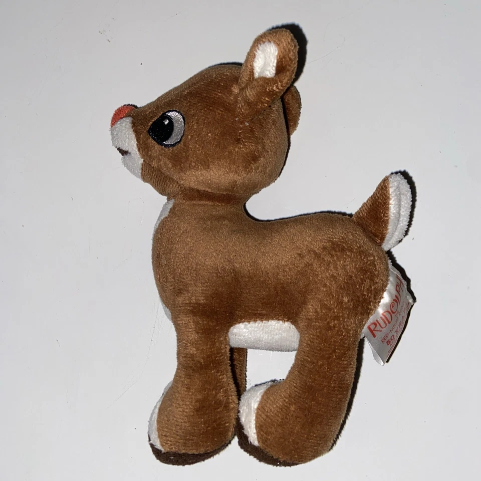 Rudolph the Red-Nosed Reindeer 6 1/2" Plush Baby Rattle All Soft Lovey Toy - Image 4 of 4