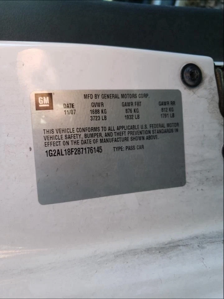 Parasol derecho usado se adapta a: Pontiac G5 2008 grado derecho A Foto 2 de 4