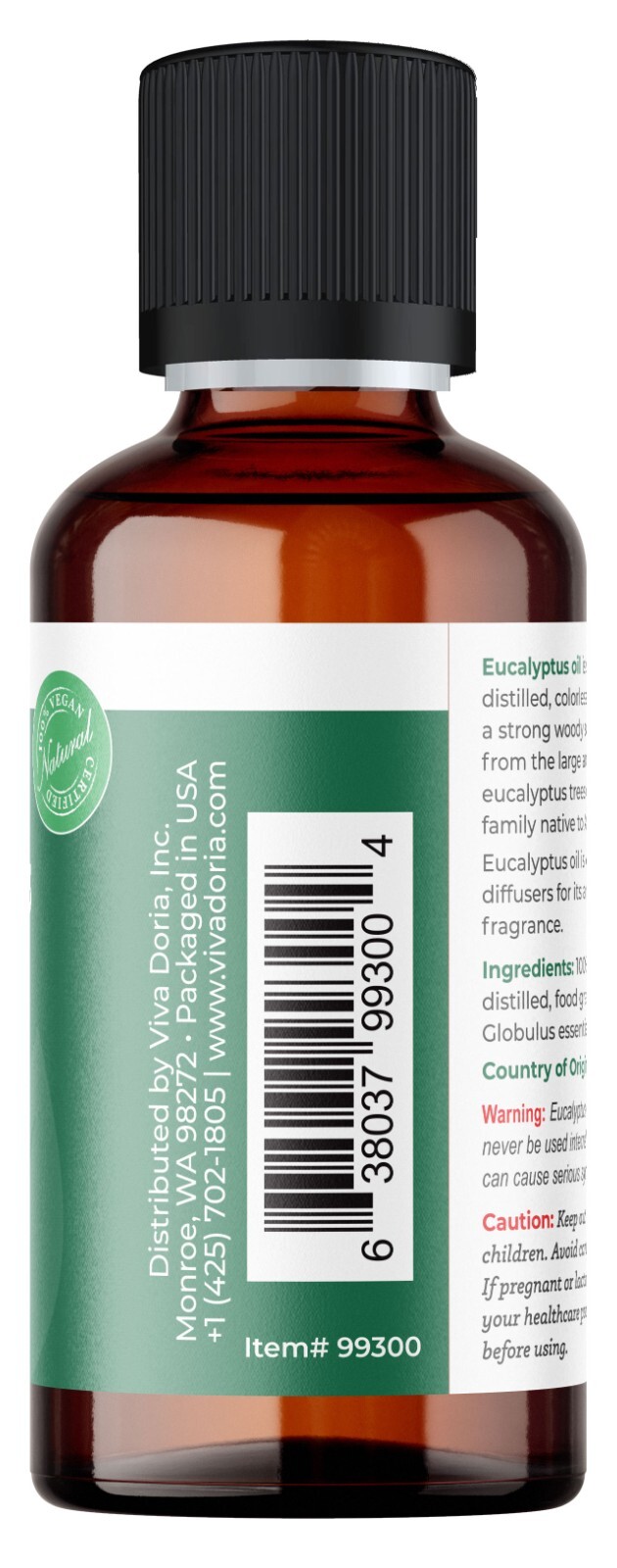 Viva Doria 100% Pure Eucalyptus Essential Oil, Undiluted, Therapeutic Grade 30ml