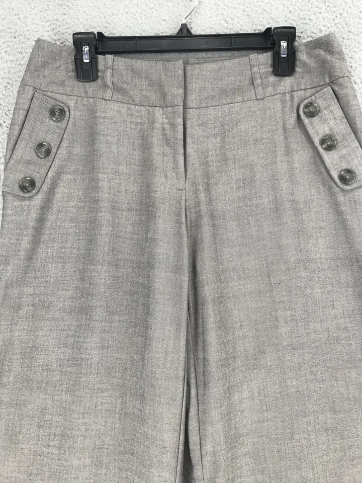 Pantalones de vestir Worthington calce moderno talla 10 tiro medio sueltos pierna recta puños gris Foto 2 de 4