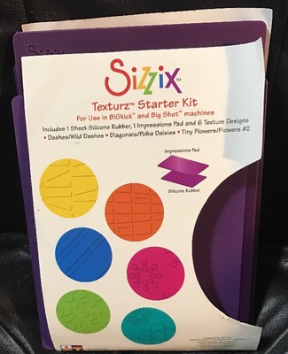Sizzix Texturz Starter Kit 6 Designs Dashes Diagonals Flowers Double Sided 